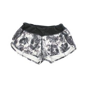 LULULEMON Black & White Rose Print Active Shorts